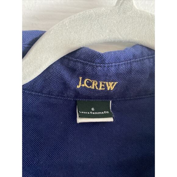 J Crew Womens 6 Navy Laura Femme Fit Button Down Collared Long Sleeve Career - Picture 3 of 5
